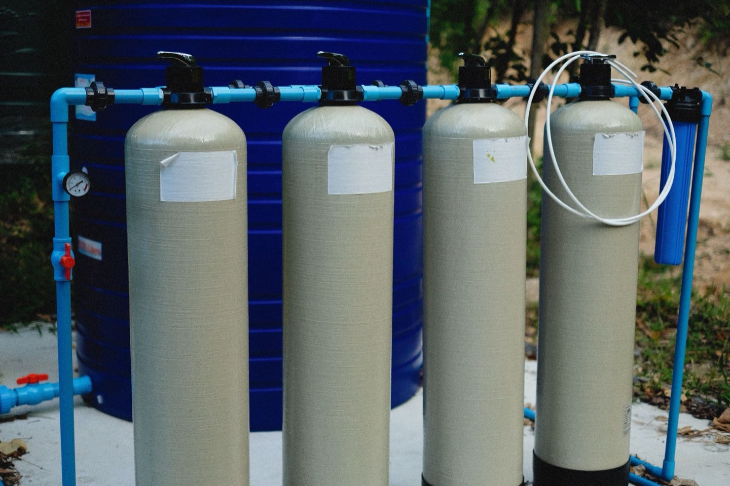 Pool pump and filter equipment ready for service.